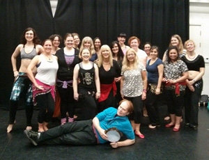 A belly dance workshop taught by Jo Wise in Oxford 2014